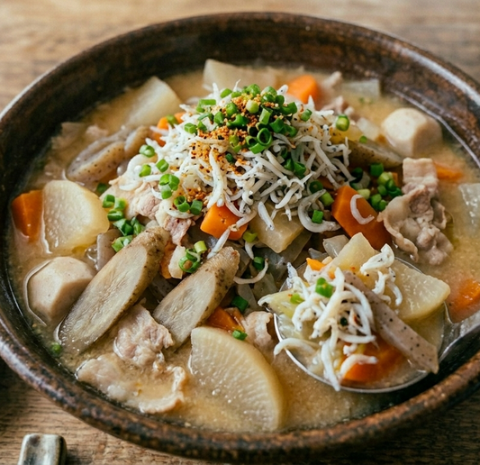 しらすと根菜のホッコリ具だくさん豚汁
