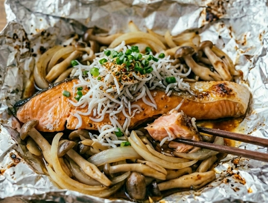 しらすとサーモンの贅沢バター醤油ホイル焼き