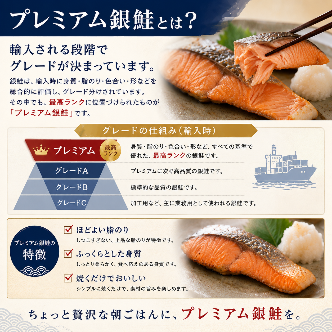 南知多産釜揚げしらすとプレミアム銀鮭 朝ごはんセット